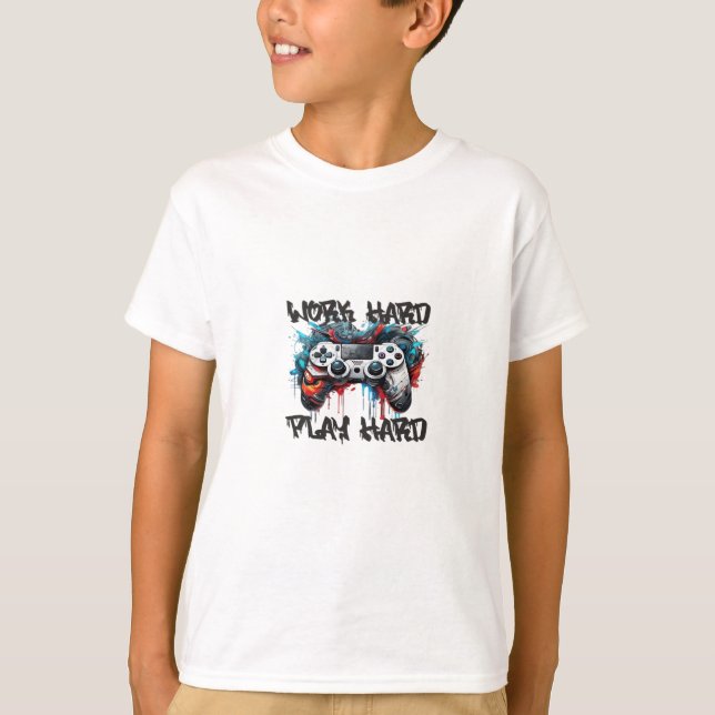 Camiseta Trabajar duro, jugar tan duro - Día del trabajo (Anverso)