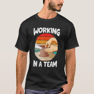 Camiseta Trabajar en equipo de cerámica de arcilla de gato