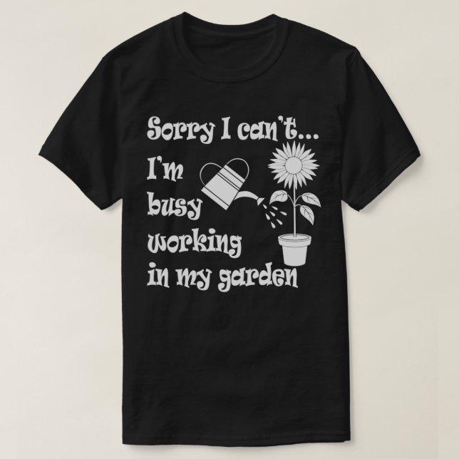 Camiseta Trabajar en Jardín Jardinería Irónica para Jardine (Diseño del anverso)