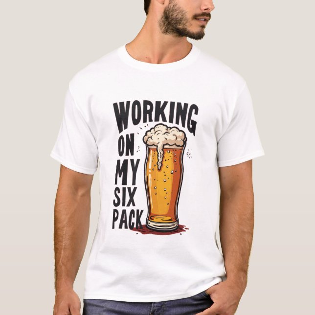 Camiseta Trabajar en mi paquete de seis - Diseño de camiset (Anverso)