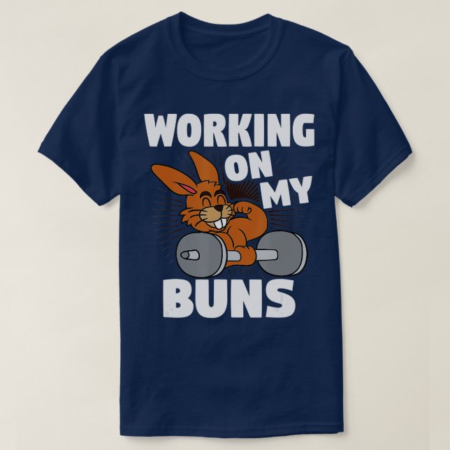 Camiseta Trabajar en mis Bungals Semana Santa Bunny Gym Wor (Diseño del anverso)