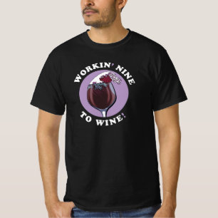 Camiseta Trabajar Nueve Vinos   Cita de los amantes del vin