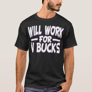 Camiseta trabajará para el diseño de v bucks gamer young 