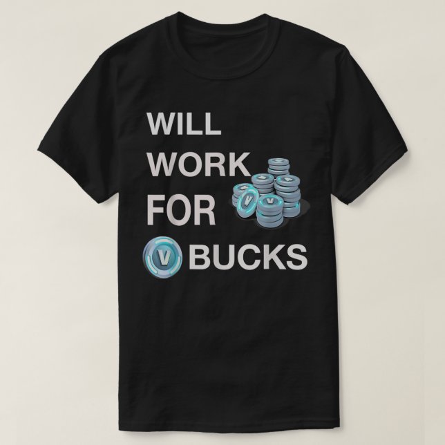 Camiseta trabajará para los jóvenes jugadores de v bucks  (Diseño del anverso)