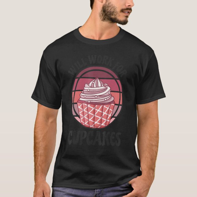 Camiseta Trabajará Para Pasteles Retro 1 (Anverso)