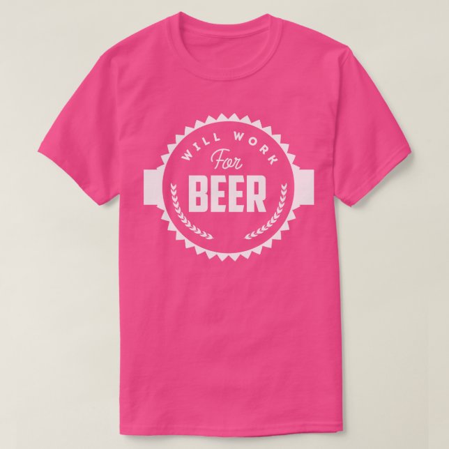 Camiseta Trabajaré para la cerveza (Diseño del anverso)