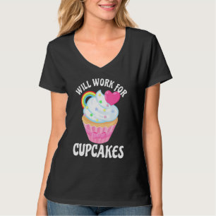 Camiseta Trabajaré por Cupcakes Retro 2