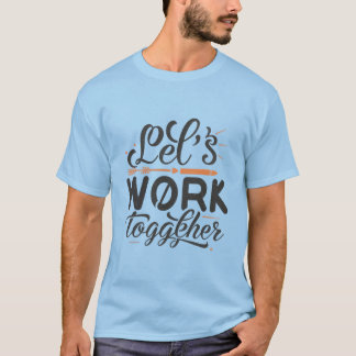 Camiseta Trabajemos juntos, hombre azul claro