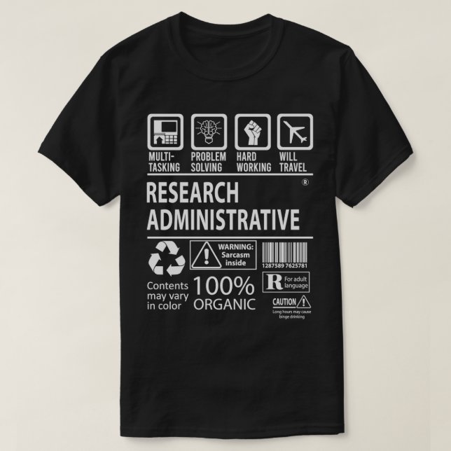 Camiseta Trabajo certificado de multitarea administrativa d (Diseño del anverso)