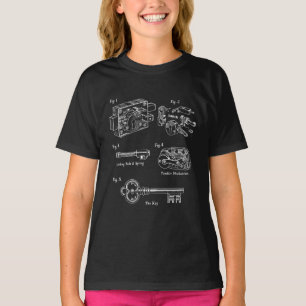 Camiseta Trabajo de cerradura de plano: Llave y mecanismo v
