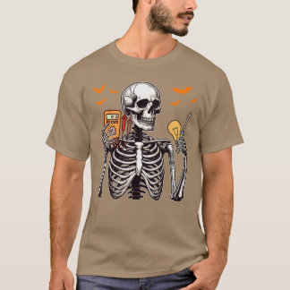 Camiseta Trabajo de Electricista Horror Esqueleto Disfraz d