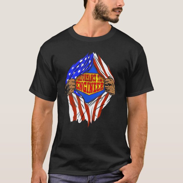 Camiseta Trabajo de Hero de Ingeniero de Pruebas de Superre (Anverso)