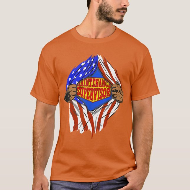 Camiseta Trabajo de Héroe de Supervisor de Mantenimiento Sú (Anverso)