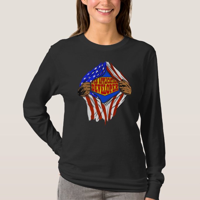Camiseta Trabajo de Héroe para desarrolladores de aplicacio (Anverso)