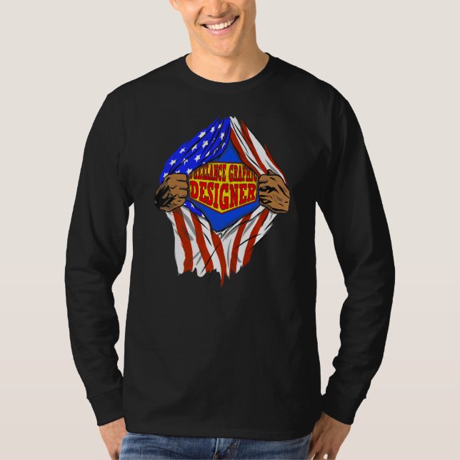 Camiseta Trabajo de héroe para diseñadora gráfica independi (Anverso)