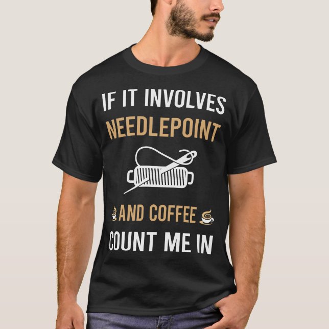 Camiseta Trabajo De Lienzo De Café Y Needlepoint (Anverso)