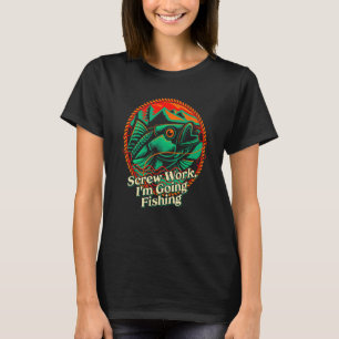 Camiseta Trabajo De Torsión Yo Voy A Pescar Pescador Cowork