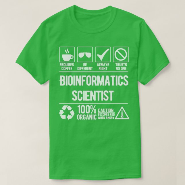 Camiseta Trabajo del Científico de Bioinformática (Diseño del anverso)