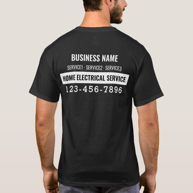 Camiseta Trabajo del personalizado de servicios eléctricos  (Reverso)