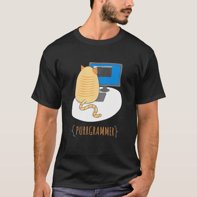 Camiseta Trabajo del programador desde el gato doméstico (Anverso)