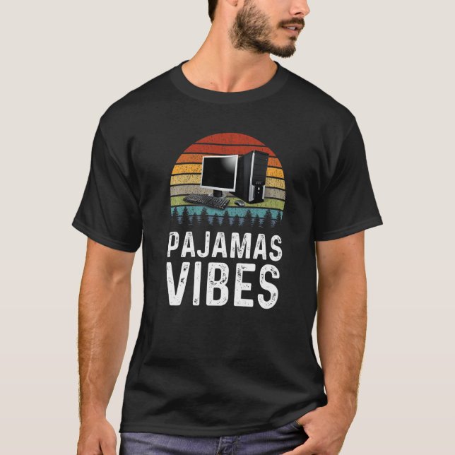 Camiseta Trabajo desde el hogar Pajamas Vibes Virtual Remot (Anverso)
