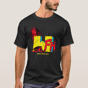 Camiseta Trabajo desde Hell Demons Flor Grunge Gótico Emo T