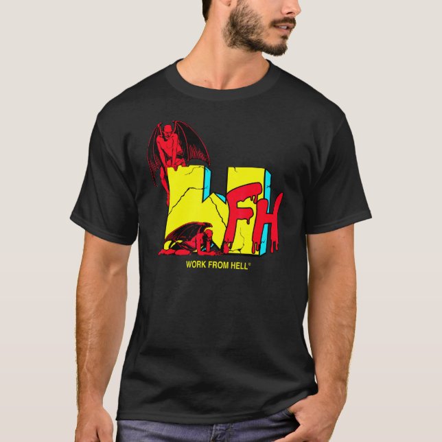 Camiseta Trabajo desde Hell Demons Flor Grunge Gótico Emo T (Anverso)
