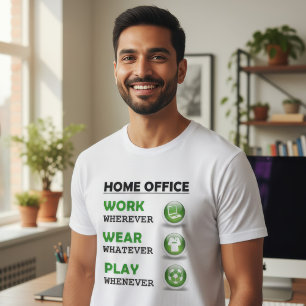 Camiseta Trabajo Desde Oficina en Casa Divertido