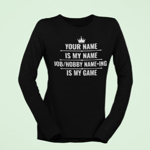 Camiseta Trabajo divertido personalizado y nombre de aficio