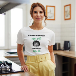 Camiseta Trabajo duro - Foto personalizada de gato