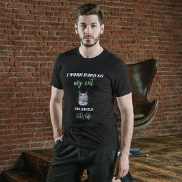 Camiseta Trabajo duro - Foto personalizada de gato