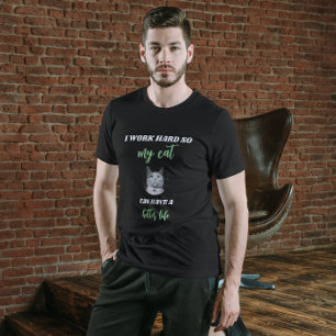 Camiseta Trabajo duro - Foto personalizada de gato