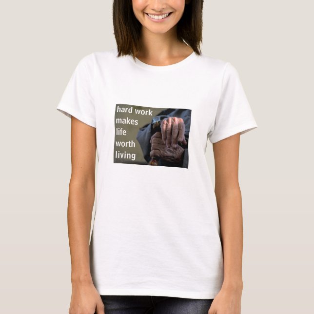 Camiseta Trabajo duro (luz) (Anverso)