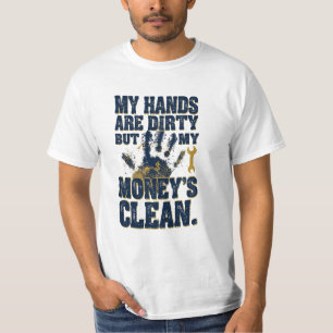 Camiseta Trabajo Duro Mi Dinero Es Limpio Esfuerzo de Cue