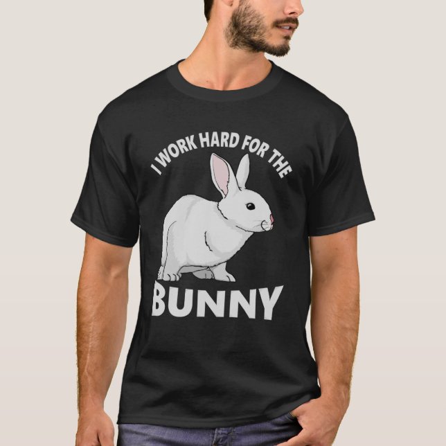 Camiseta Trabajo duro para Appa de Amor Animal Conejo (Anverso)