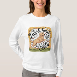 Camiseta Trabajo duro para tratar a divertida turista dorad