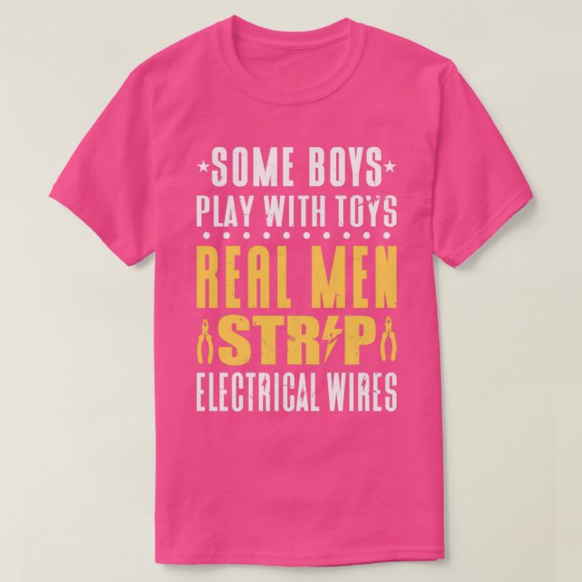 Camiseta Trabajo eléctrico Hombres reales Tiras de cables E (Diseño del anverso)