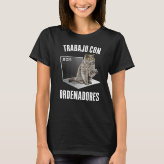 Camiseta Trabajo En Computadoras Propietario De Gato 2