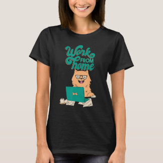 Camiseta trabajo independiente perro café ratón sonrisa lin
