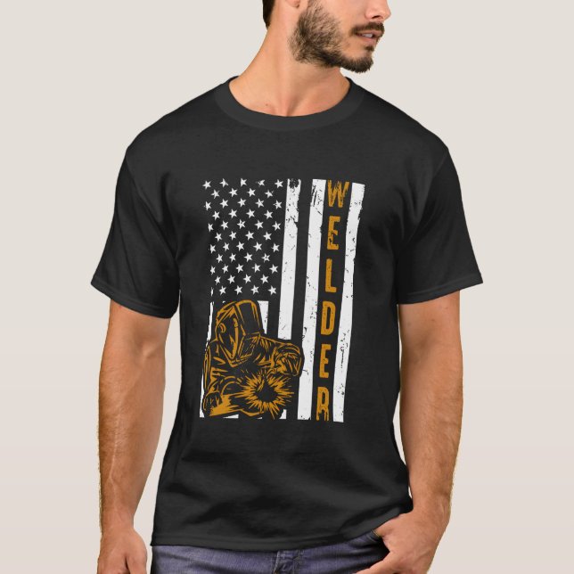 Camiseta Trabajo metalizado de soldadura de soldador papá (Anverso)