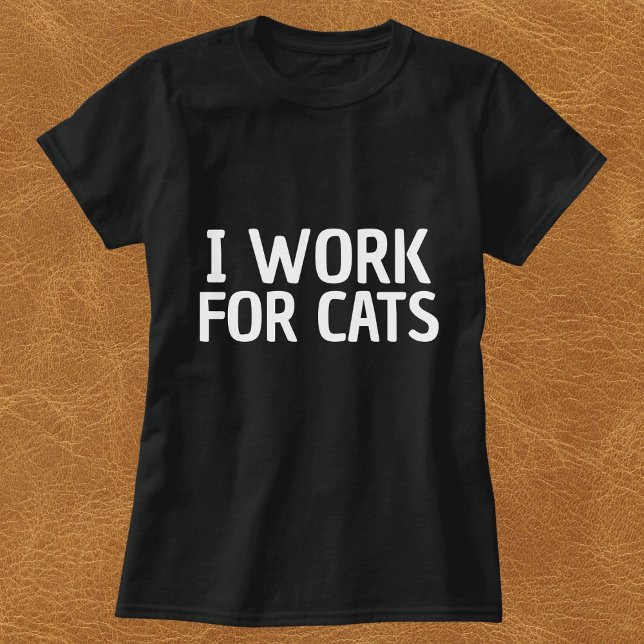 Camiseta Trabajo Para Gatos Gracioso Simple Negro Personali (Subido por el creador)