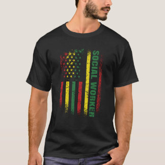 Camiseta Trabajo social en escuela negra de la bandera de E