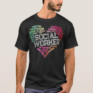 Camiseta Trabajo social Word Cloud Heart Social Work Gift