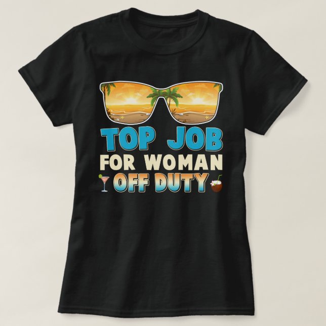 Camiseta Trabajo superior para la mujer sin servicio vacaci (Diseño del anverso)