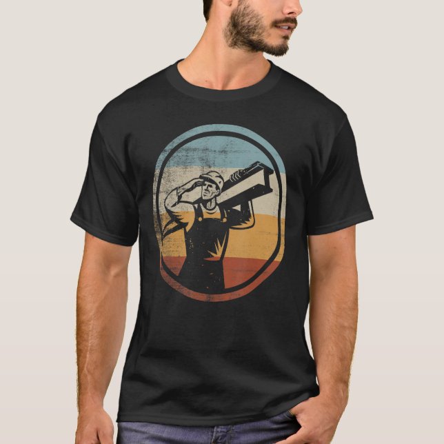 Camiseta Trabajos de construcción retro vintage (Anverso)