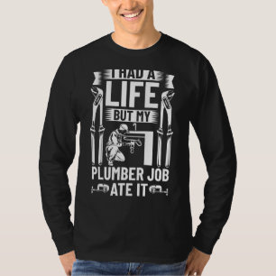 Camiseta Trabajos de fontanería Tubos de tubería de trabajo