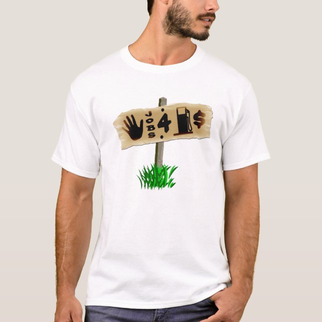 Camiseta Trabajos de la mano para el dinero del gas (Anverso)