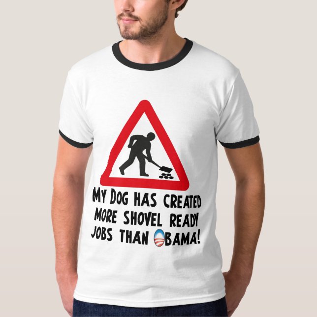 Camiseta Trabajos listos de la pala - Obama anti (Anverso)