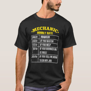 Camiseta Trabajos mecánicos automáticosRopa de tarifas hora