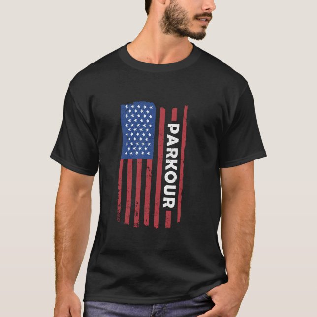 Camiseta Traceur Bandera de EE. UU. Parkour (Anverso)